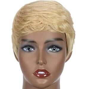NWT ~ 4" Short Blond Pixie Women's Wig & Wig Cap